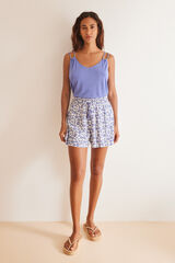 Women'secret Pantal&oacute;n corto estampado flores azul estampado