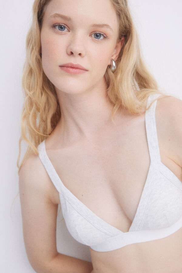 HI&BYE Soutien triangular algod&atilde;o cinzento cinzento