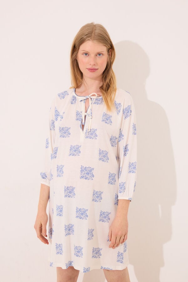 Women'secret Camis&oacute;n corto "maternity" blanco estampado boho marfil