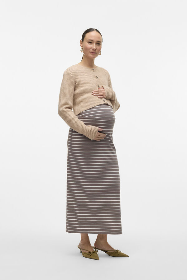 Mamalicious Falda larga algod&oacute;n maternity gris