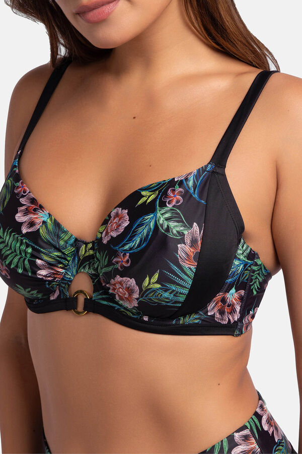 Dorina Top de bikini flores negro