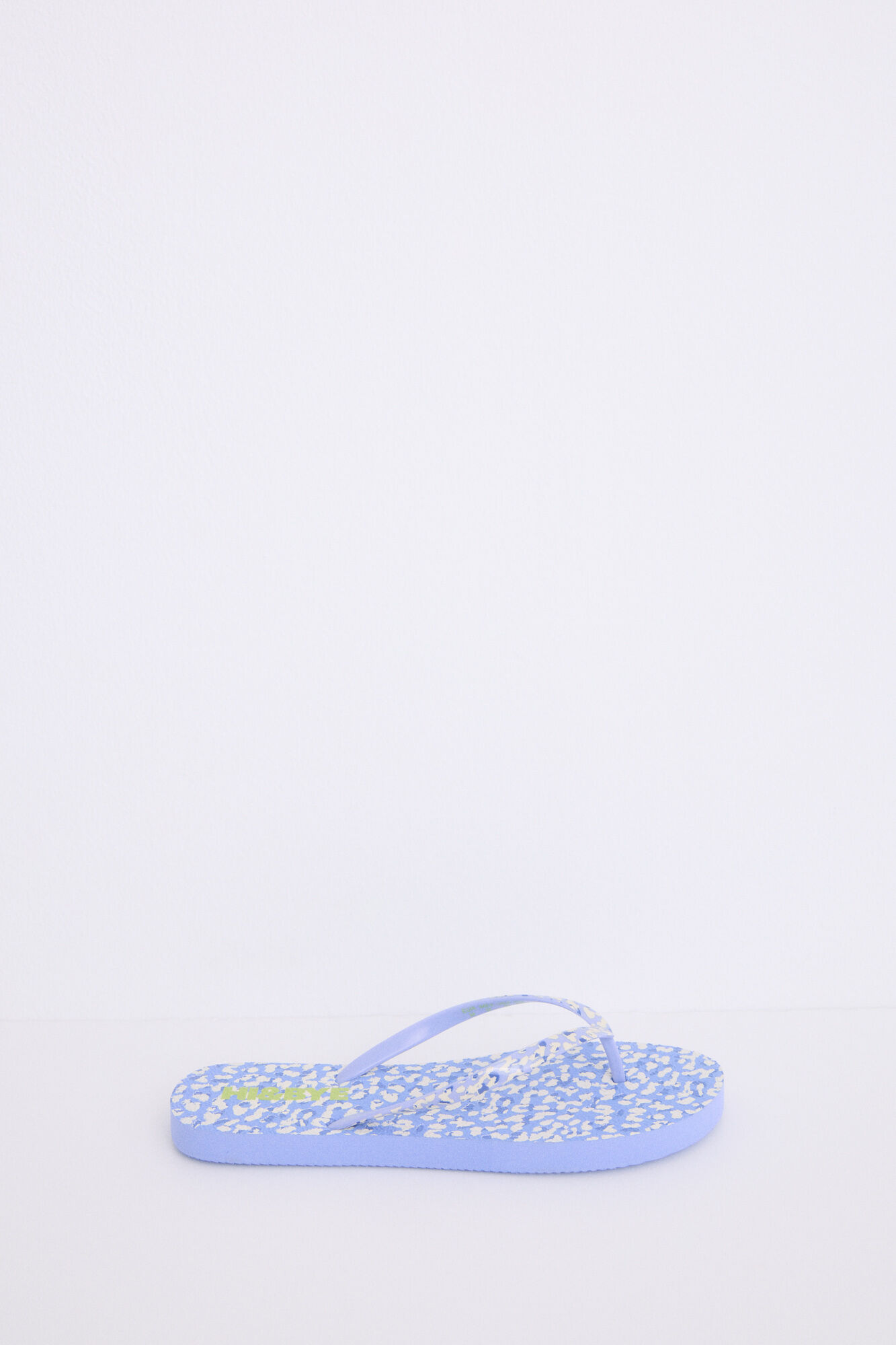 HI&BYE Chanclas print leopardo azul logo