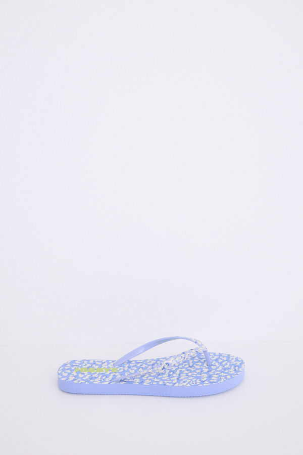 HI&BYE Chanclas print leopardo azul logo estampado