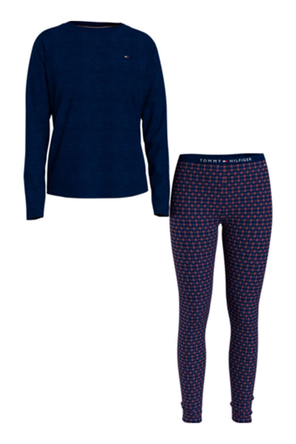 Tommy Hilfiger Set de pijama largo con pantal&oacute;n de punto estampado