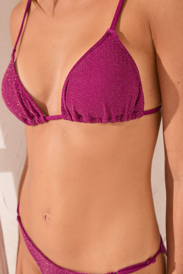 Women'secret Top bikini triangular fucsia brillo morado/lila