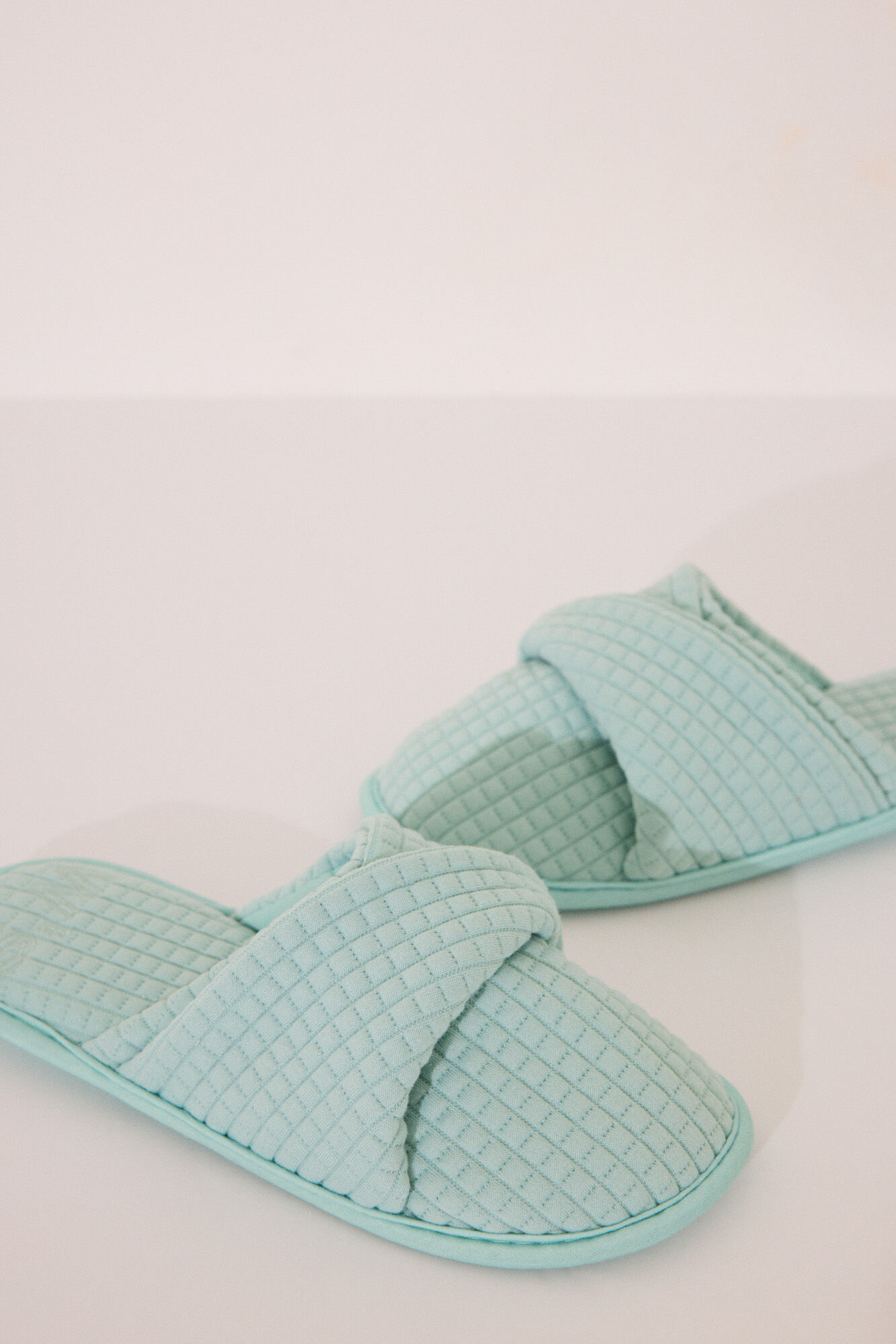 Women'secret Chinelos de quarto acolchoados azuis