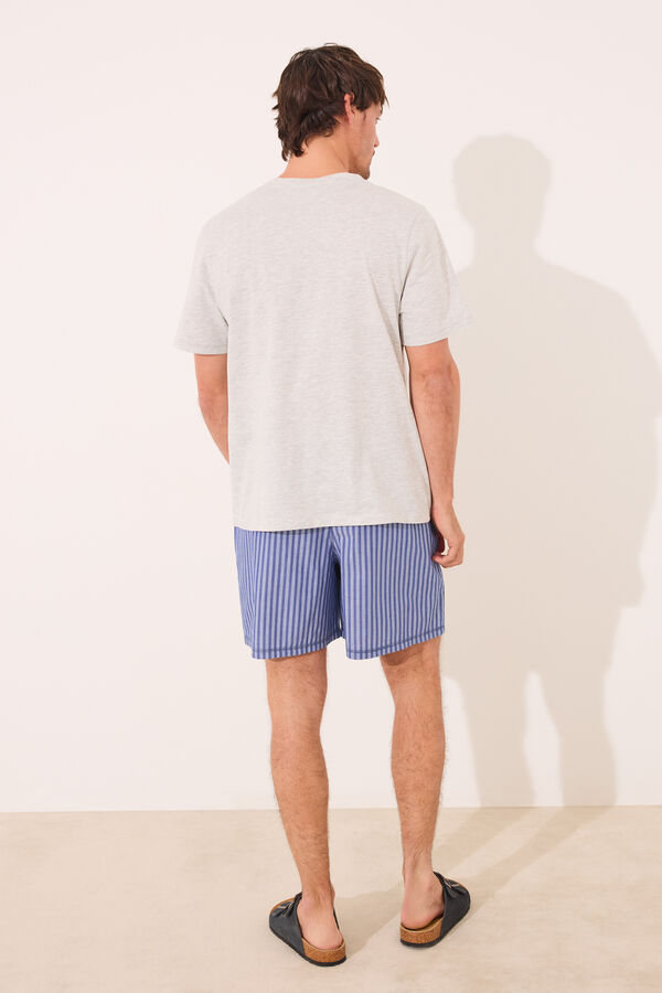 Women'secret Pijama algod&oacute;n corto gris oscuro gris