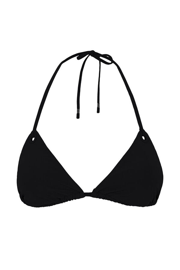 Women'secret Top biquíni triangular com cortina preta preto