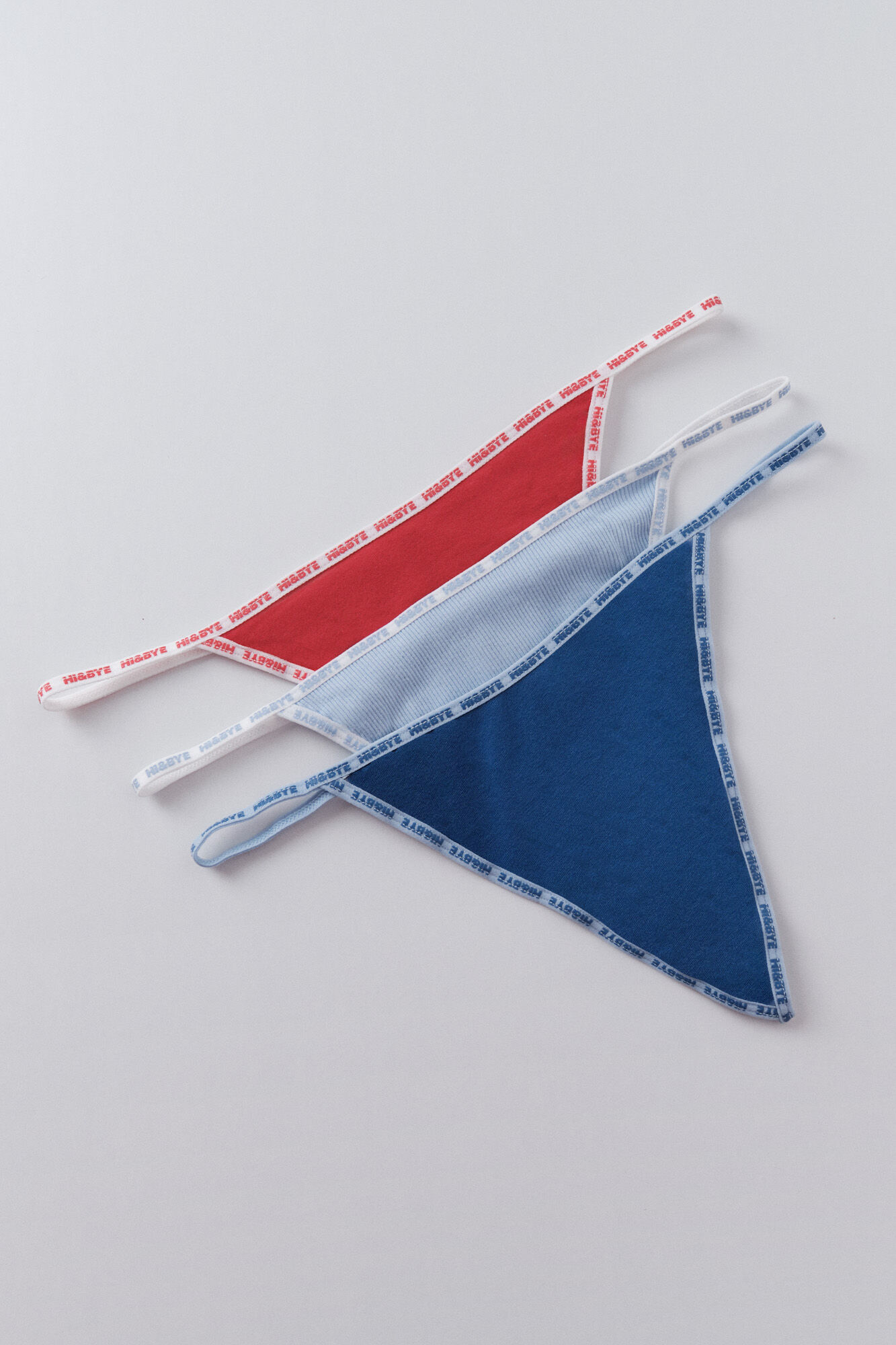 HI&BYE Pacote com 3 tangas, vermelho, azul, azul