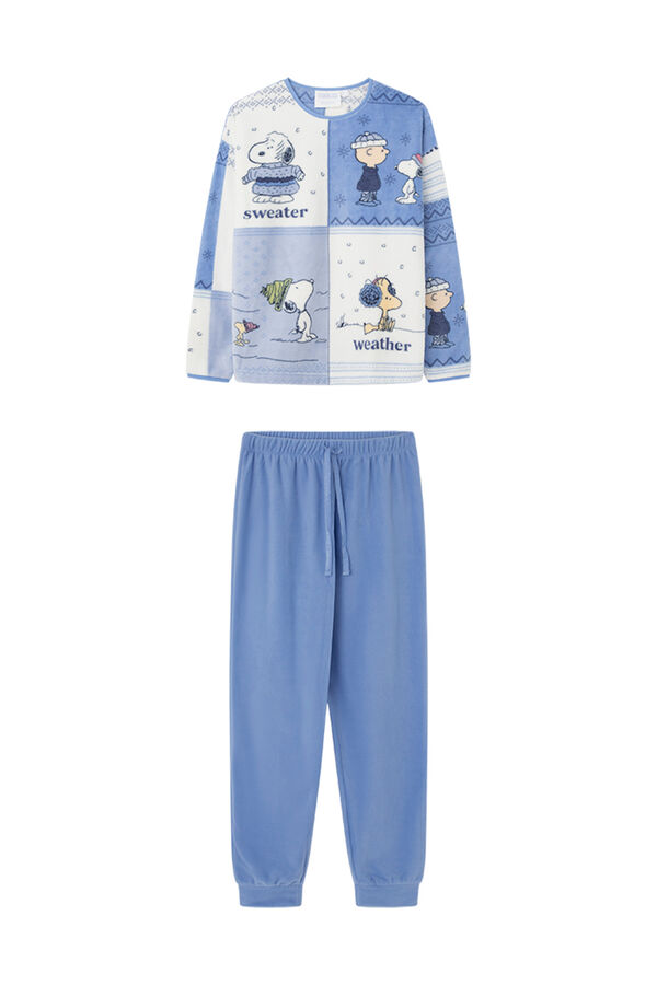 Women'secret Pijama polar Snoopy azul estampado