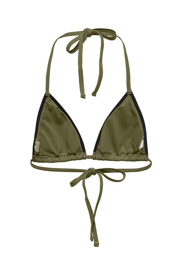 Only Top de bikini triangular verde lurex verde