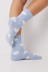 Women'secret Calcetines pelo azul corazones azul
