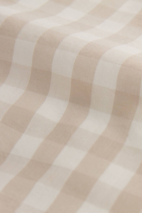 Textura Funda n&oacute;rdica cuadros algod&oacute;n. Cama 105-110cm. nude