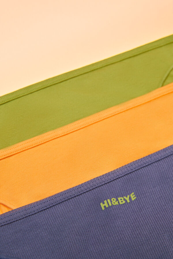 HI&BYE Pack 3 cuequinhas brasileiras algodão verde, azul e laranja branco
