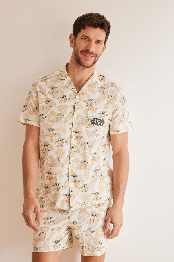 Women'secret Pijama camisero hombre 100% algod&oacute;n Grogu estampado