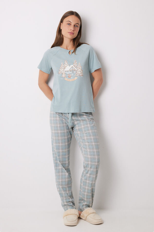 Women'secret Pijama xadrez de Natal 100% algod&atilde;o verde