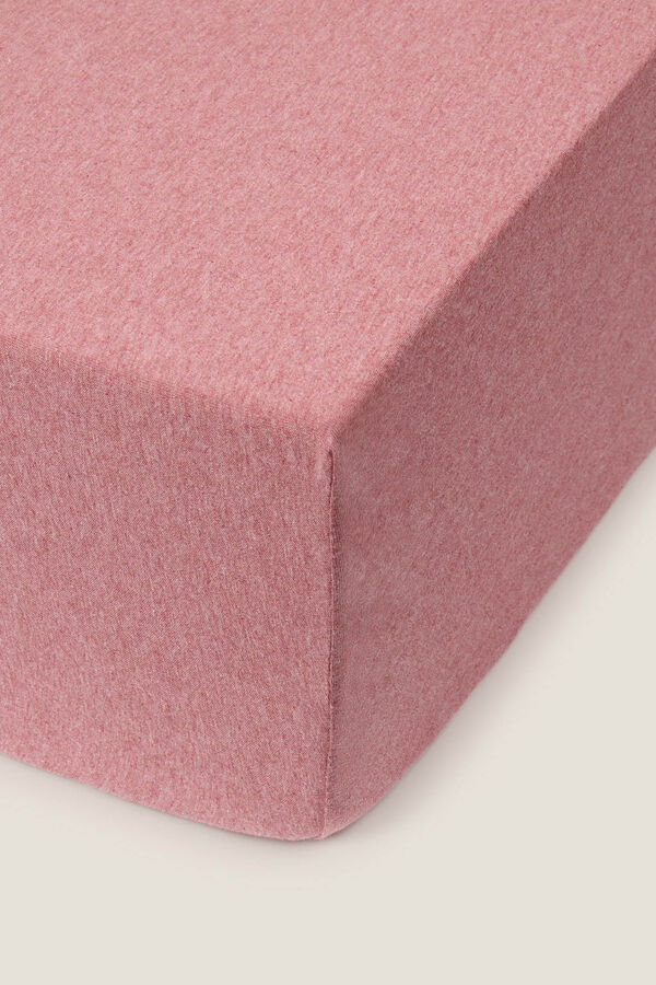 Textura S&aacute;bana bajera punto algod&oacute;n sostenible fucsia