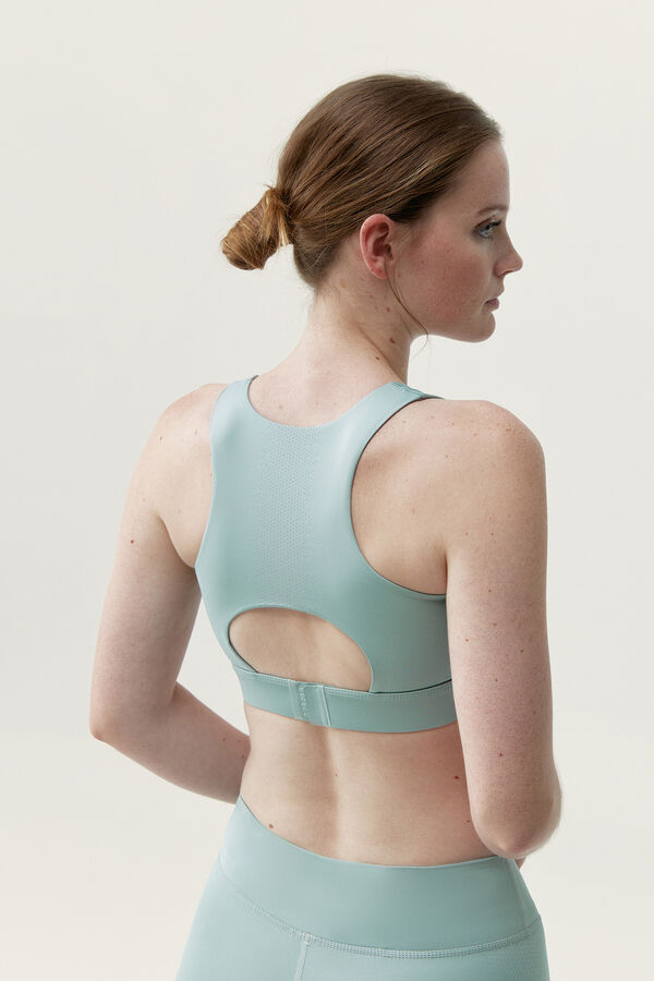 Born Living Yoga Top Noite Jade Cinza bege