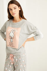 Womensecret Pijama comprido Miffy algodão  cinzento