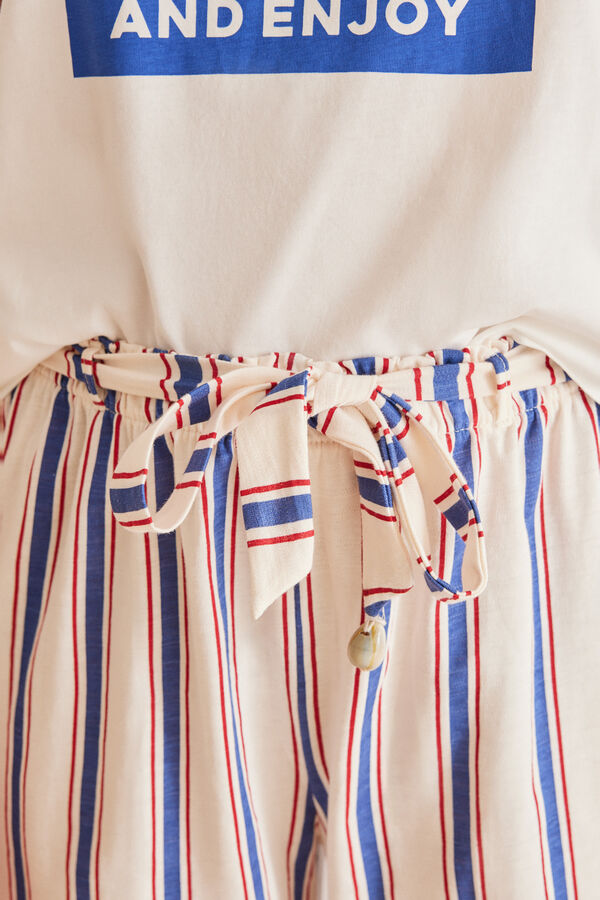 Women'secret Cal&ccedil;as 100% algod&atilde;o allover riscas estampado