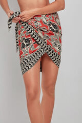 Gisela Saia canga curta estampada branco