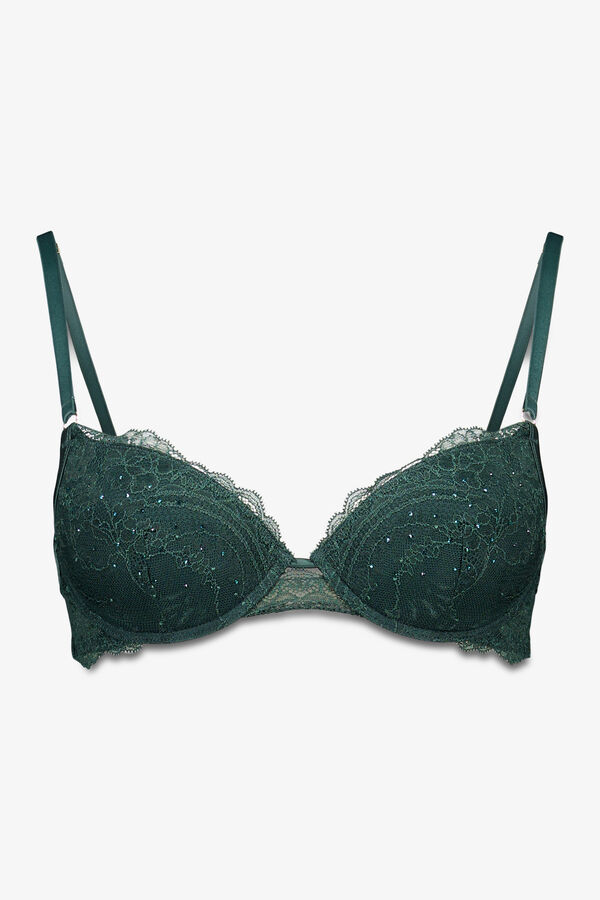 Women'secret BEAUTIFUL soutien de renda verde com enchimento verde