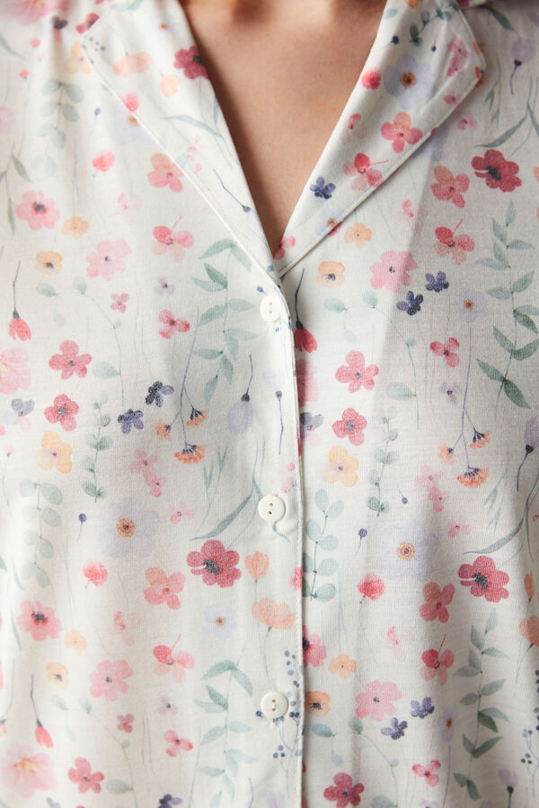 Penti Conjunto de pijama com camisola e cal&ccedil;a flores de primavera estampado