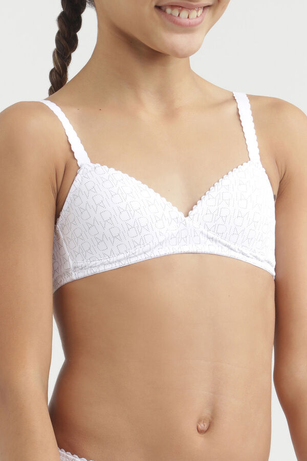 DIM Sujetador de niña padded sin aros de microfibra branco