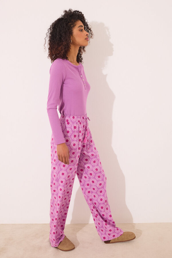 Women'secret Pantalón largo viscosa estampado geométrico estampado