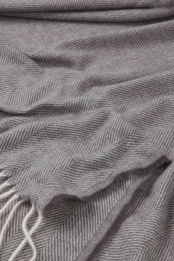 Textura Manta tejido espiga gris