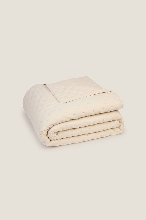 Textura Edred&oacute;n liso reversible beige