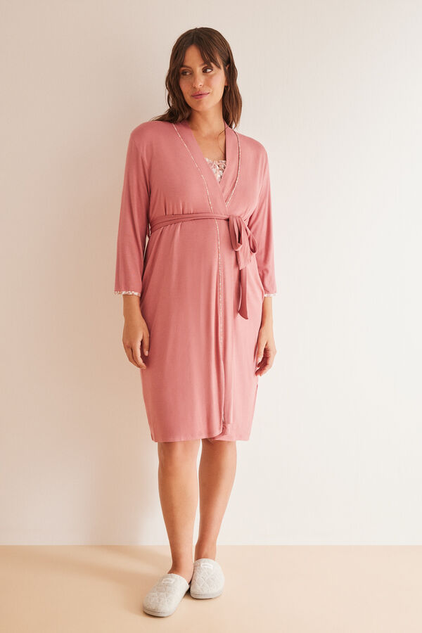 Women'secret Bata "maternity" rosa punto suave rosa