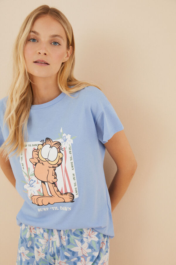 Women'secret Pijama corto 100% algod&oacute;n Garfield azul azul