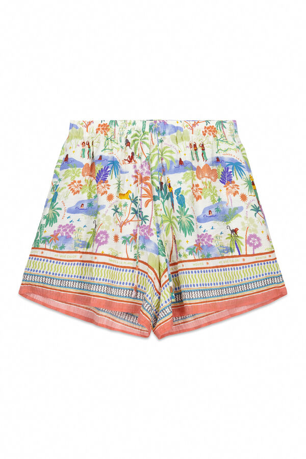 Women'secret Pantal&oacute;n corto viscosa estampado paisaje  estampado