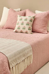 Textura Colcha bordada floral rosa