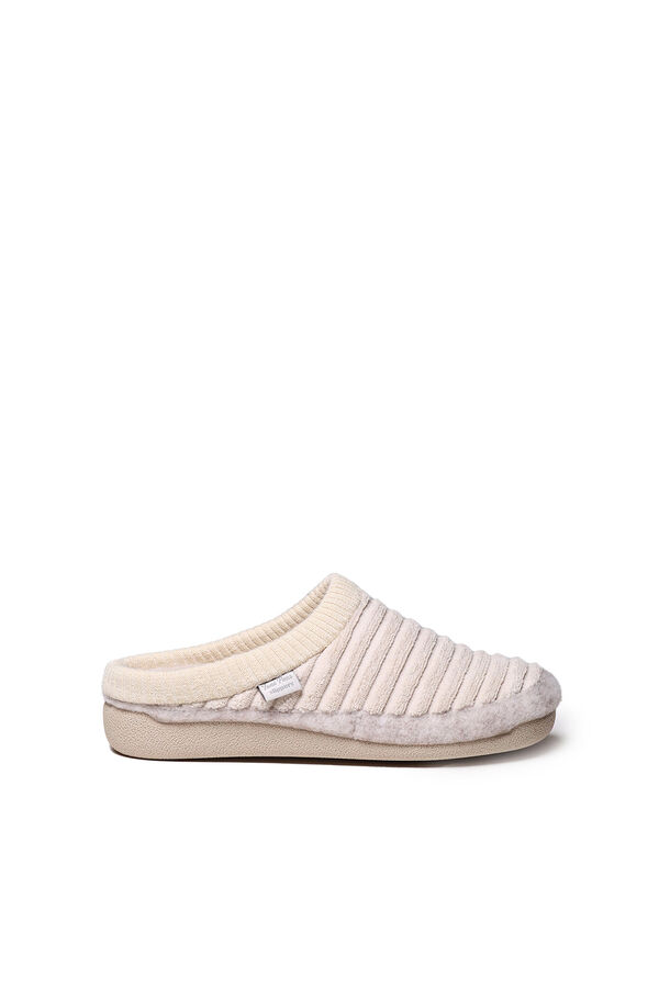Toni Pons Zapatilla para mujer en fieltro y pelo sint&eacute;tico en Crudo  marfil
