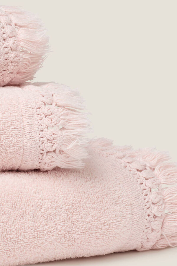 Womensecret Toalla baño crochet algodón 90x150cm. rosa