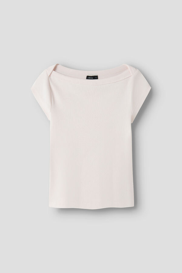 Lmtd T-shirt de manga curta com ombro desca&iacute;do rosa