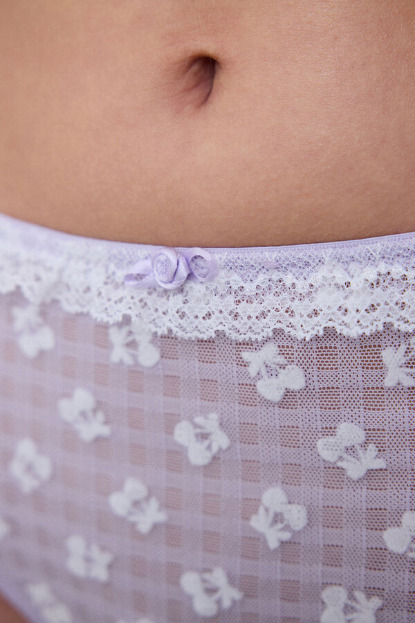 Penti Braga hipster encaje marfil morado/lila