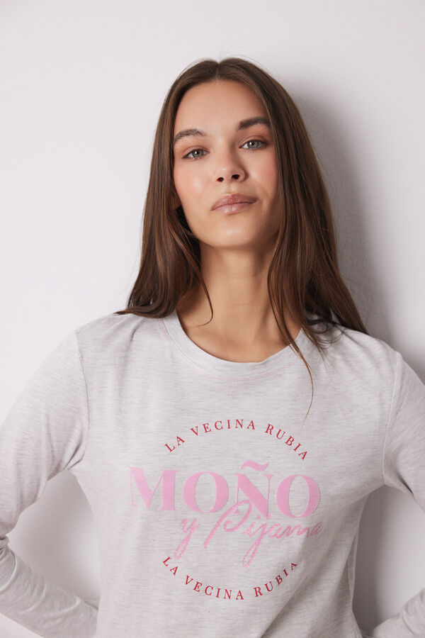 Women'secret Pijama 100% algod&oacute;n La Vecina Rubia gris