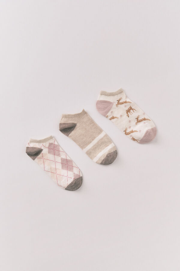Women'secret Pacote com 3 meias curtas de veado  estampado