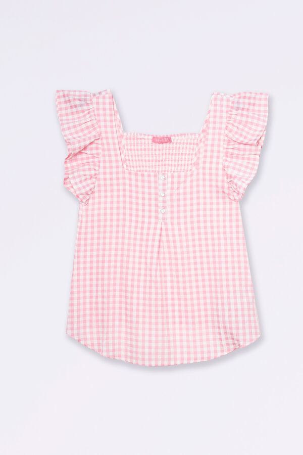 Ohma! Blusa premam&aacute; cuadros vichy rosa