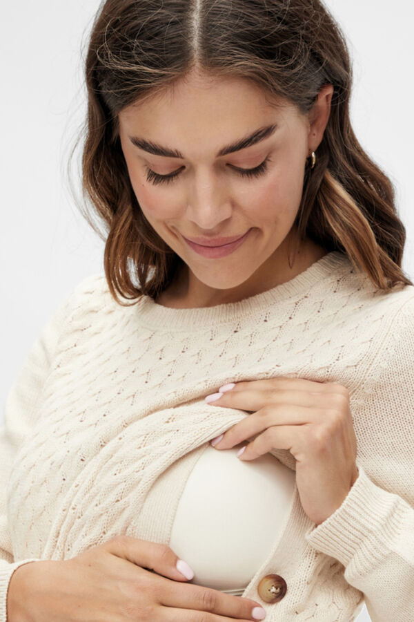 Mamalicious Top de punto fino, doble funci&oacute;n  blanco