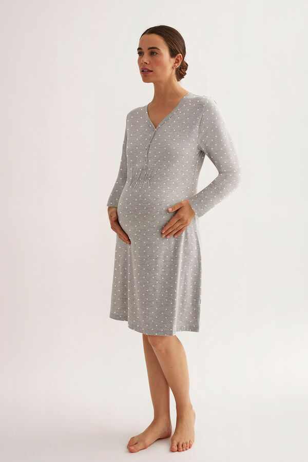Promise Long sleeve modal/cotton maternity camisole cinzento