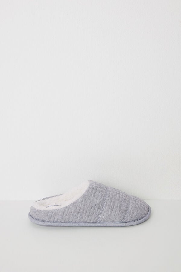 Women'secret Chinelos de quarto fechados acolchoados em marfim azul