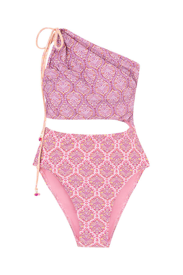 Women'secret Triquíni assimétrico com estampado tribal rosa