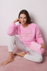 Women'secret Pijama fluffy y polar La Vecina Rubia rosa