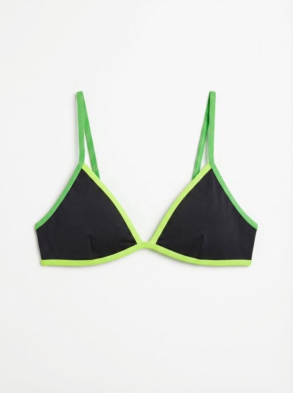 HI&BYE Top bikini triangular fijo negro negro