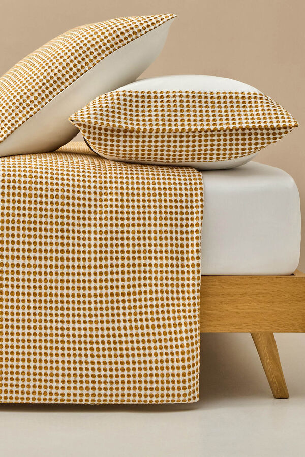 Textura Capa de edred&atilde;o em tecido estampado amarelo