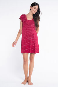 Ohma! Camisa de dormir de amamenta&ccedil;&atilde;o m/c com estampado tie-dye